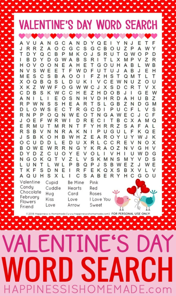 Valentines Day Word Search Printable